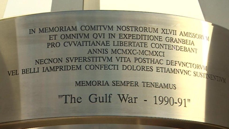 The Gulf War Memorial Inscription